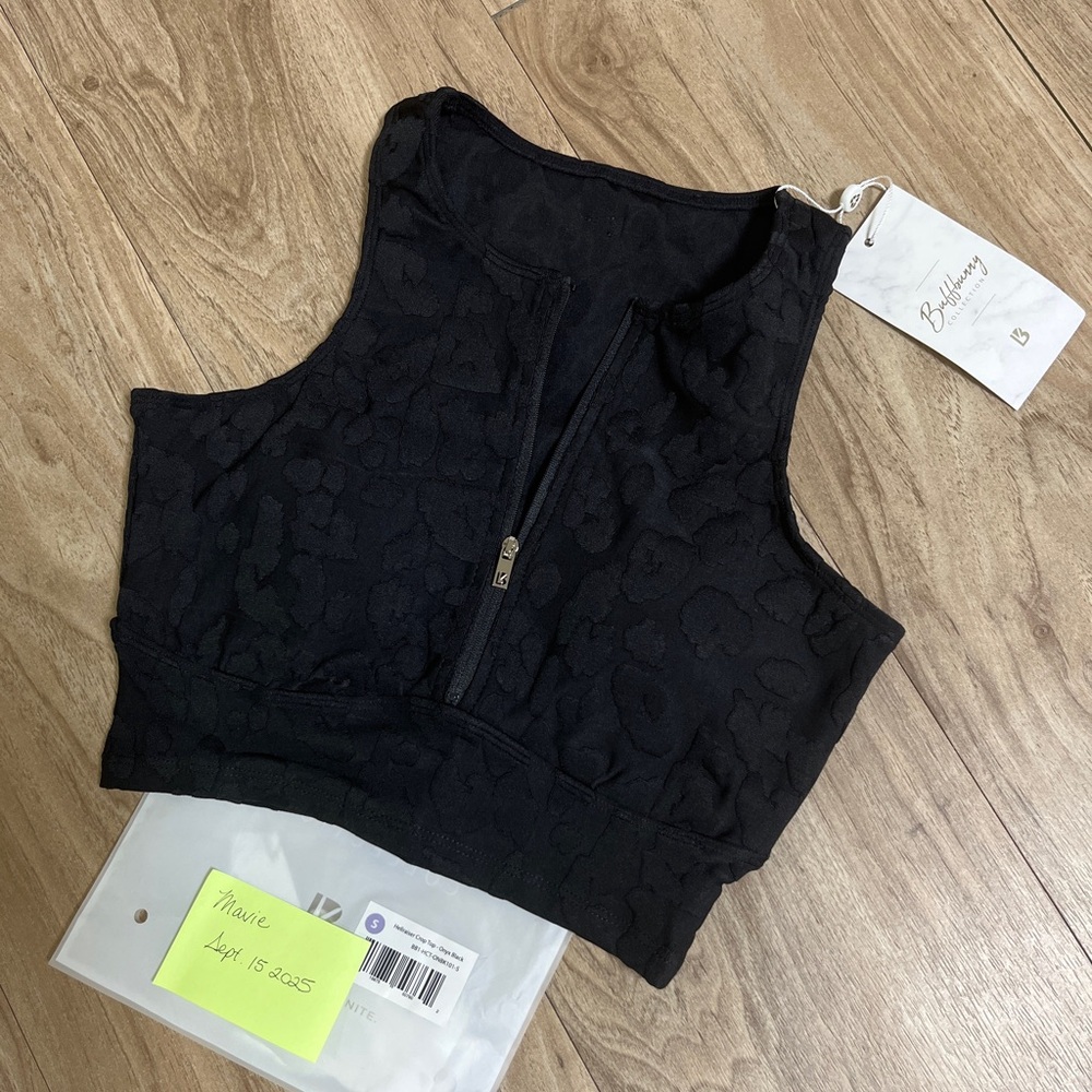 ($56) BuffBunny Hellraiser Crop Top - Onyx Black - S